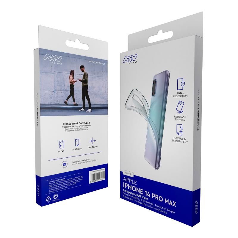 Carcasa myway para apple iphone 14 pro max transparente