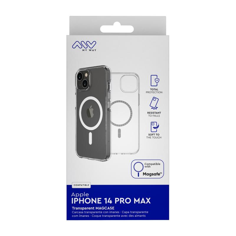 Carcasa myway magsafe para apple iphone 14 pro max transparente