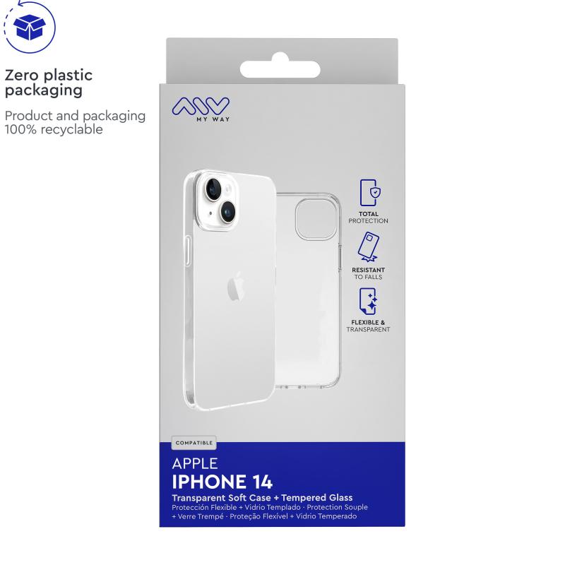 Carcasa myway para apple iphone 14 transparente