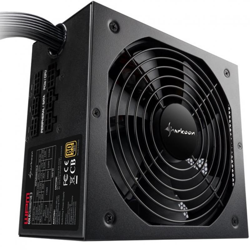 Fuente alimentacion sharkoon wpm gold zero 650w 80+ atx negro - Imagen 1