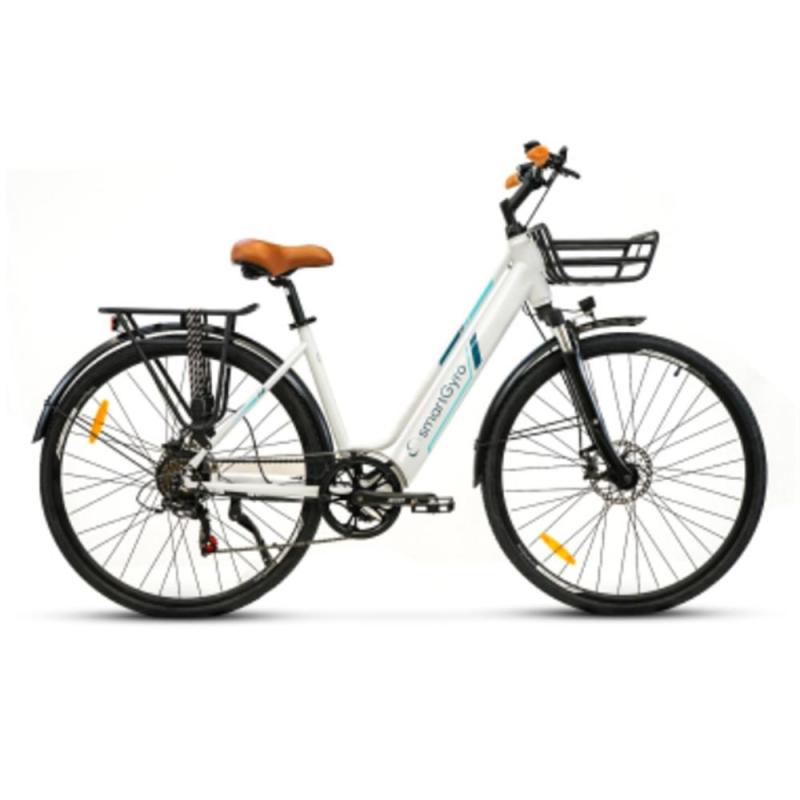 Bicicleta electrica smartgyro sunset blanca 250w 1000mah 50km auto
