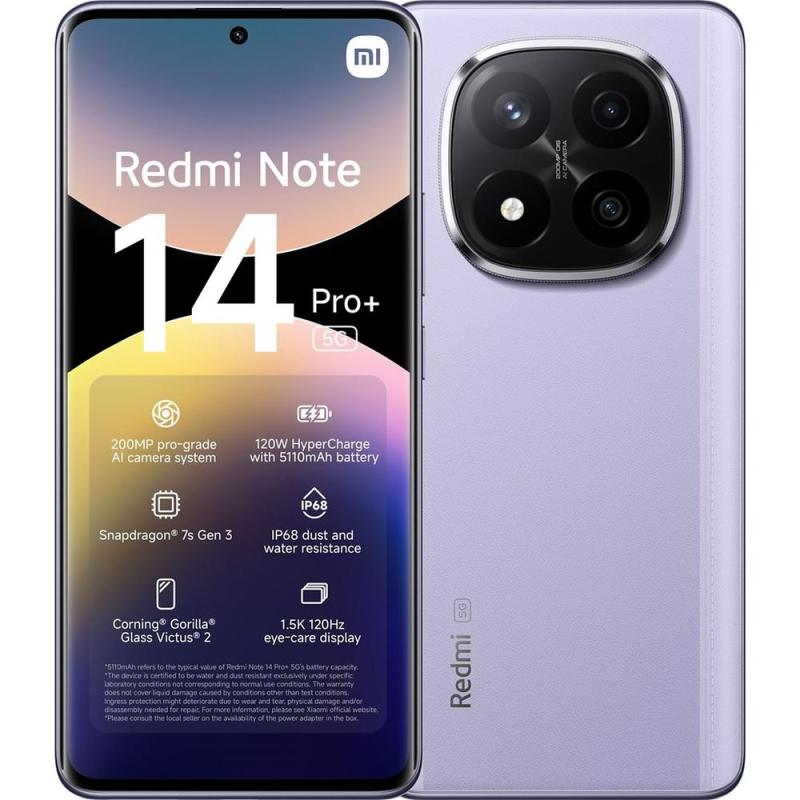 Movil xiaomi redmi note 14 pro+ 5g 12 - 512gb purpura