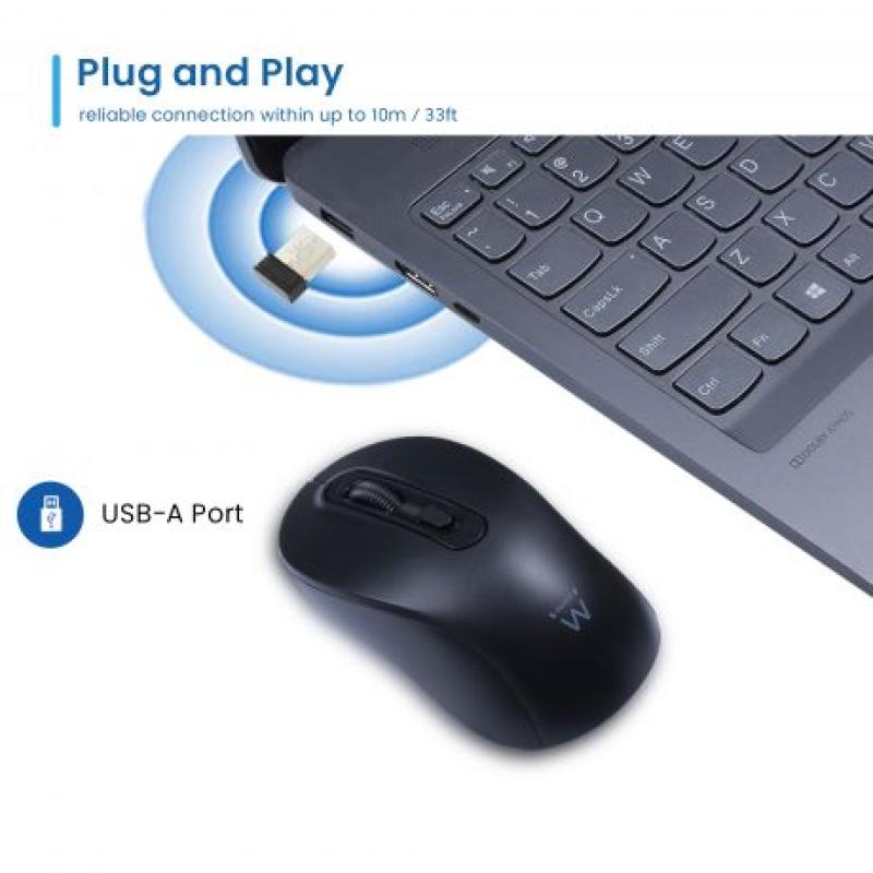 Raton inalambrico ewent ew3218 negro