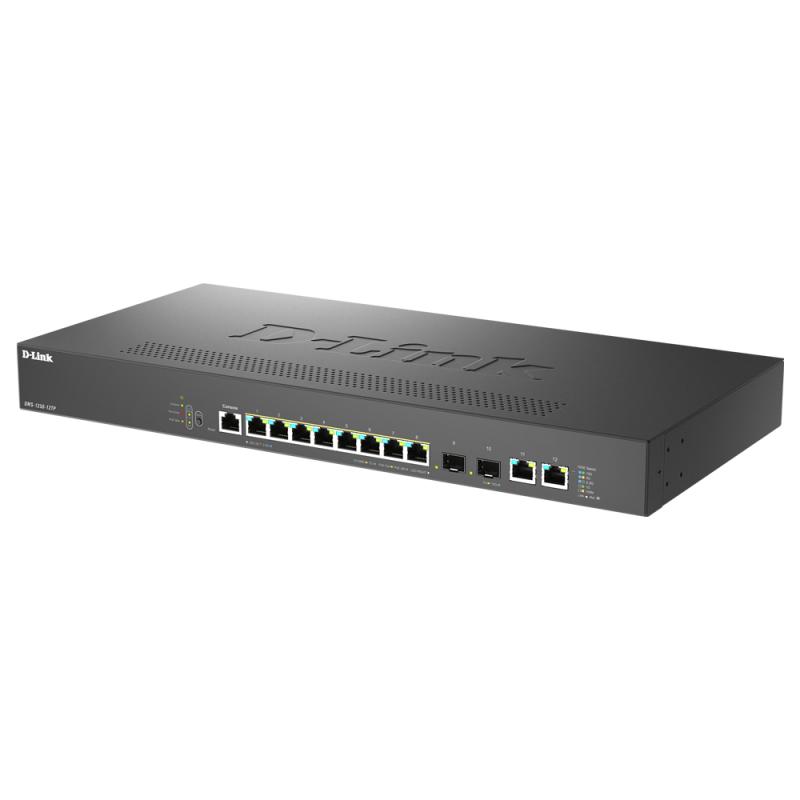 Switch gestionable d - link dms - 1250 - 12tp 8x multigigabit 2.5g poe+ 2 x 10g + 2 x 10g sfp+ 240w