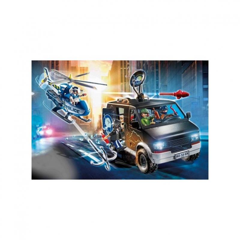 Playmobil ciudad helicoptero de policia persecucion del vehiculo huido - Imagen 1