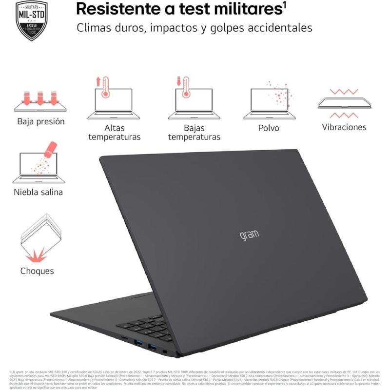 Portatil lg gram 16z90t - g intel core ultra 7 255h 32gb ssd1tb w11 16 pulgadas