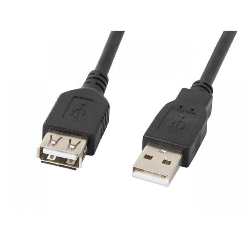 Cable alargador lanberg usb 2.0 macho hembra 5m negro - Imagen 1