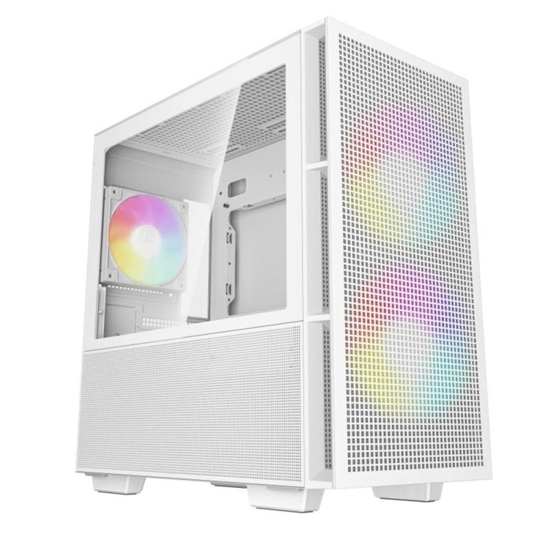Caja ordenador gaming deepcool matx ch360 argb cristal templado blanca