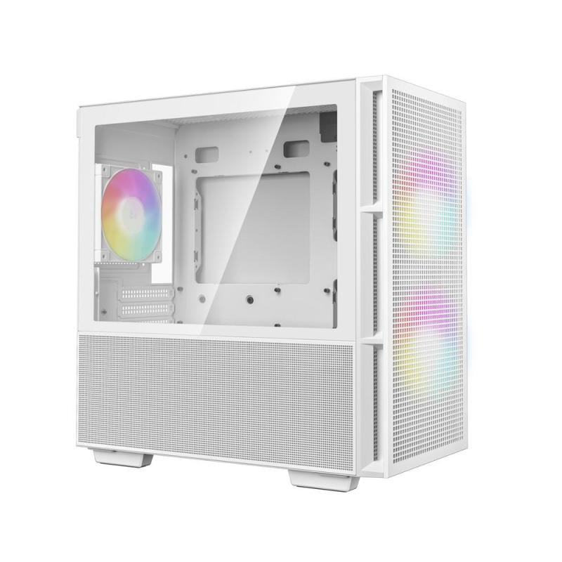 Caja ordenador gaming deepcool matx ch360 argb cristal templado blanca