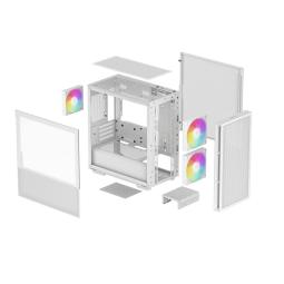 Caja ordenador gaming deepcool matx ch360 argb cristal templado blanca