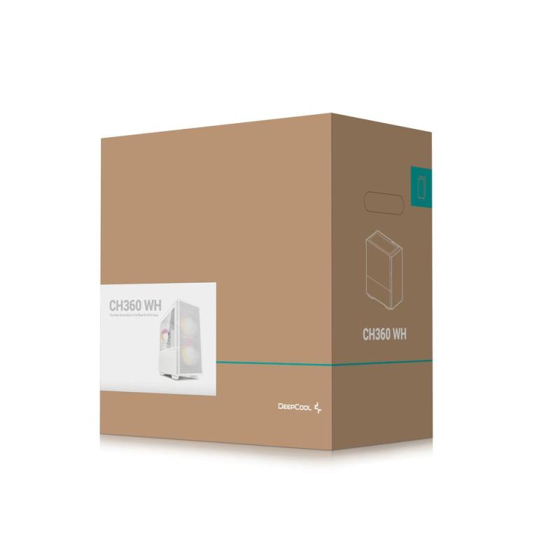 Caja ordenador gaming deepcool matx ch360 argb cristal templado blanca