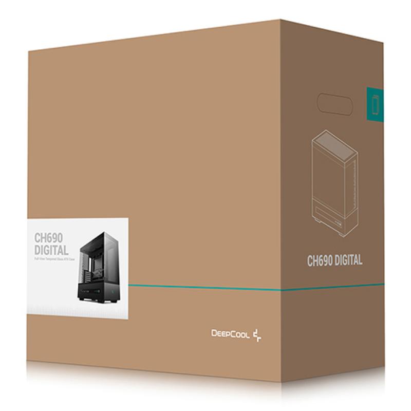 Caja ordenador gaming deepcool atx ch690 cristal templado negra