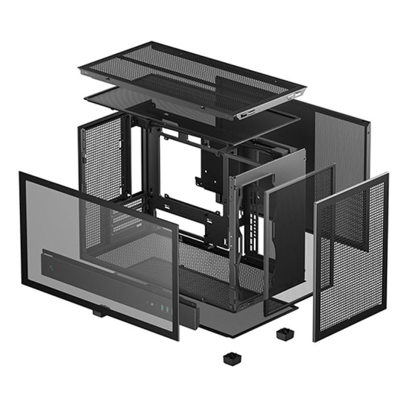 Caja ordenador gaming deepcool matx ch260 cristal templado negra