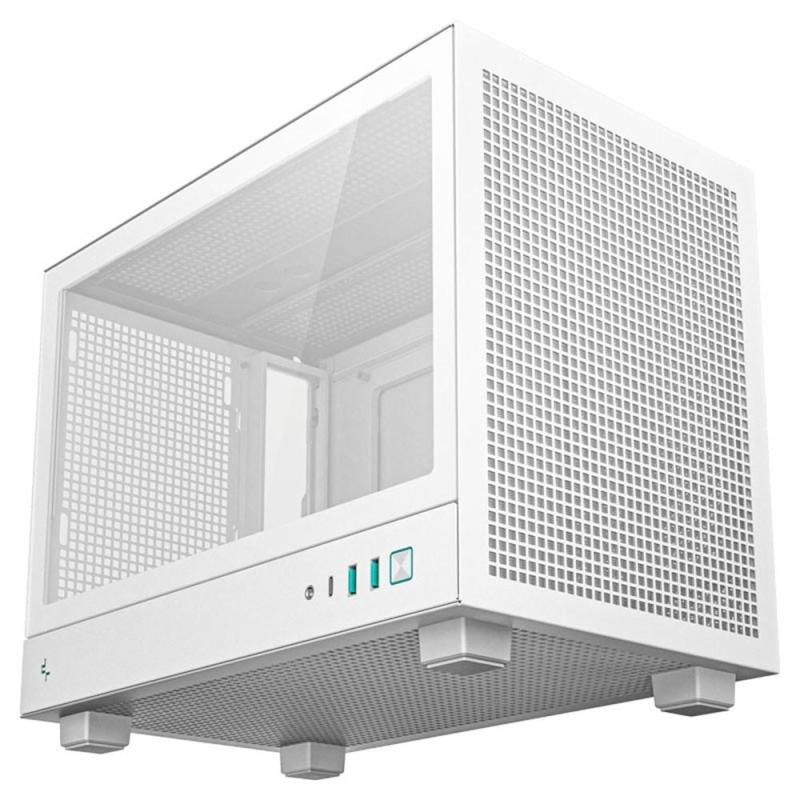 Caja ordenador gaming deepcool mini - itx ch160 cristal templado blanca