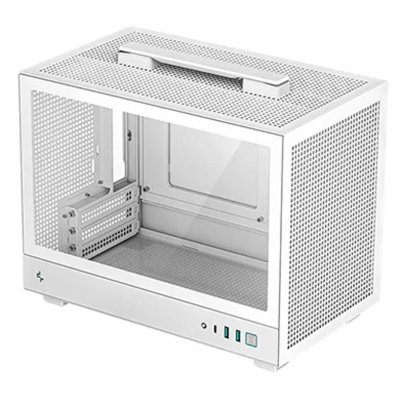 Caja ordenador gaming deepcool mini - itx ch160 cristal templado blanca