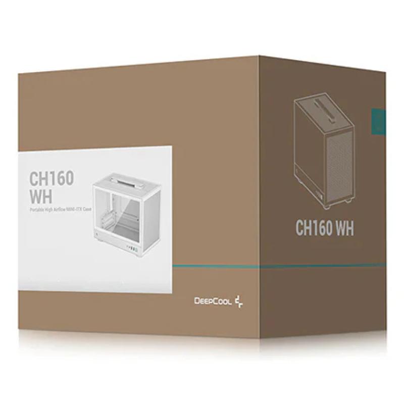 Caja ordenador gaming deepcool mini - itx ch160 cristal templado blanca