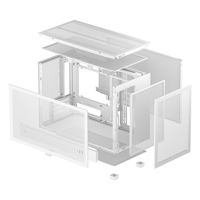 Caja ordenador gaming deepcool matx ch260 cristal templado blanco