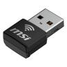 Nano adaptador wifi6 usb msi guax18n ax1800