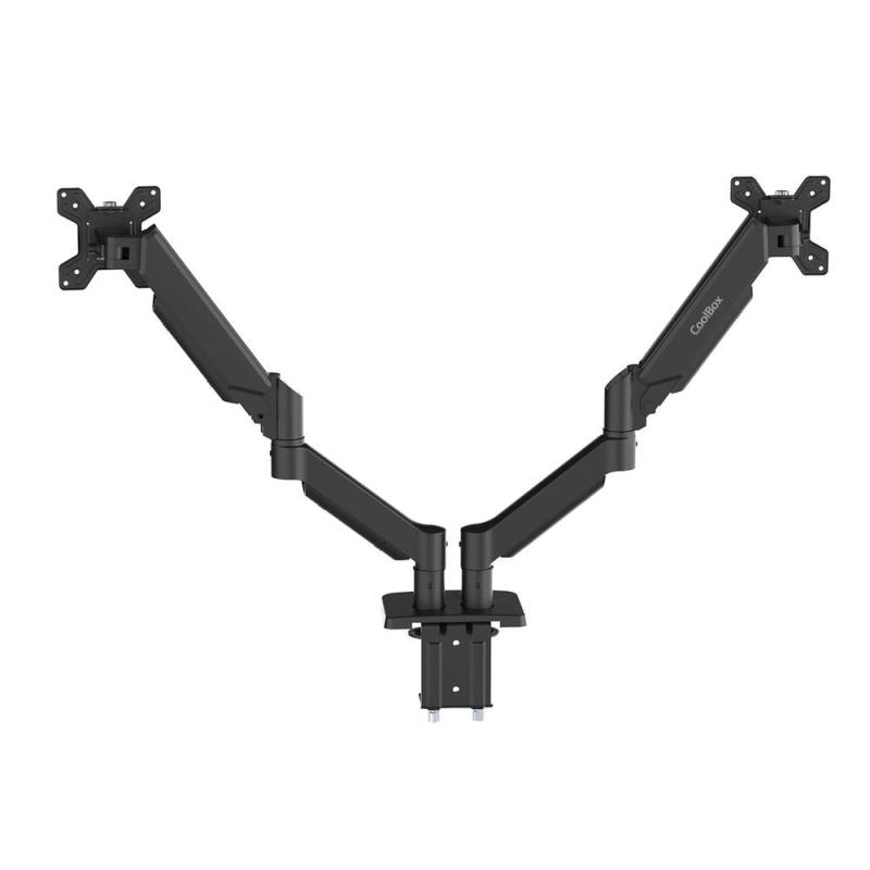Soporte 2 monitores coolbox hasta 32 pulgadas abrazadera articulado