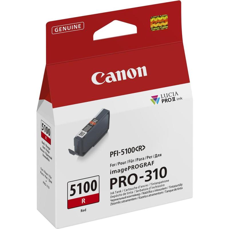 Cartucho tinta canon pfi - 5100 rojo