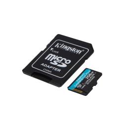 Tarjeta memoria micro secure digital sd xc 256gb kingston canvas go! plus clase 10 uhs - i u3 + adaptador sd