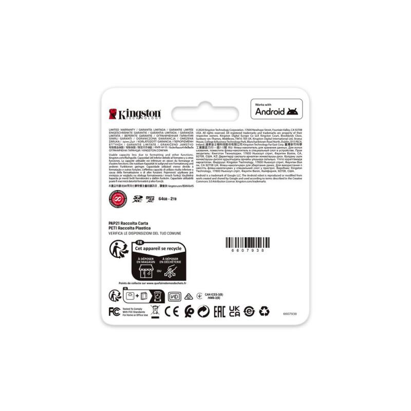 Tarjeta memoria micro secure digital sd xc 256gb kingston canvas go! plus clase 10 uhs - i u3 + adaptador sd