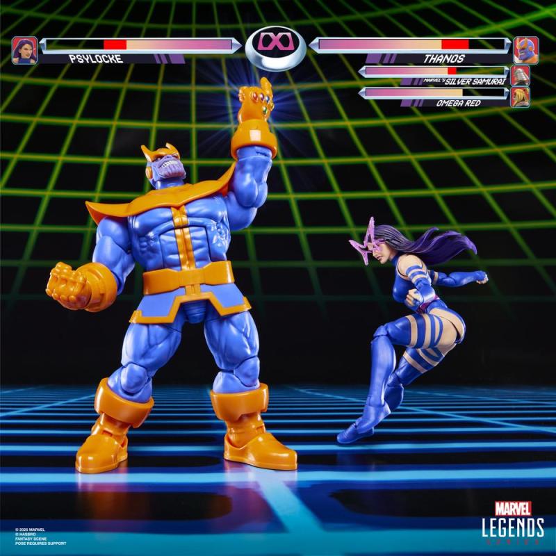 Pack 2 figuras hasbro marvel legends series gamerverse psylocke vs thanos