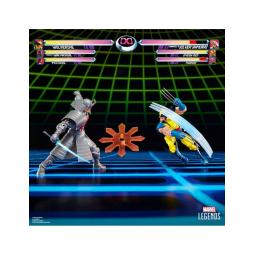 Pack 2 figuras hasbro marvel legends gamerverse wolverine vs silver samurai