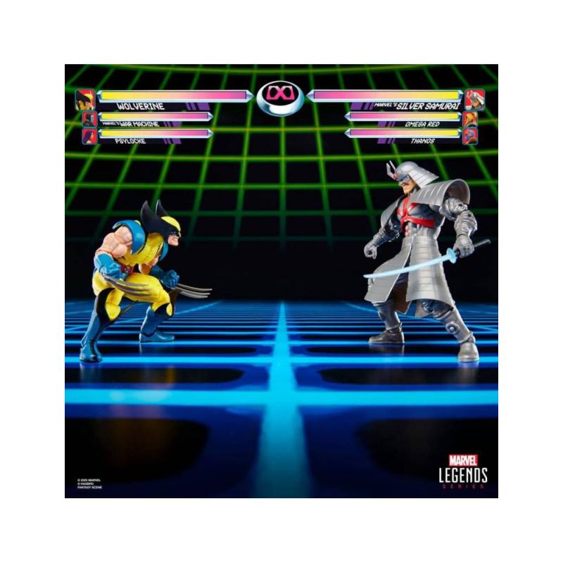 Pack 2 figuras hasbro marvel legends gamerverse wolverine vs silver samurai