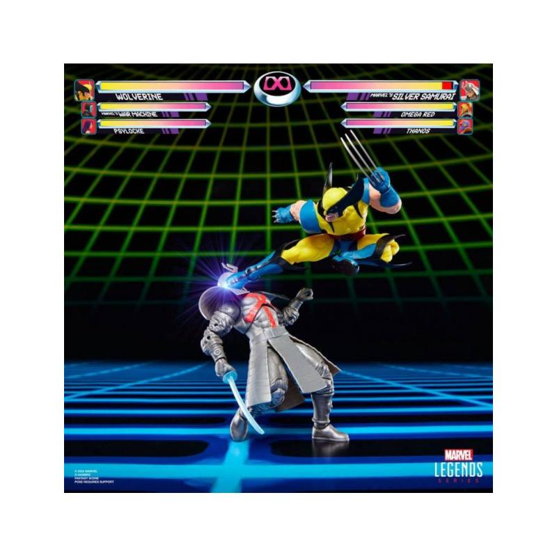 Pack 2 figuras hasbro marvel legends gamerverse wolverine vs silver samurai