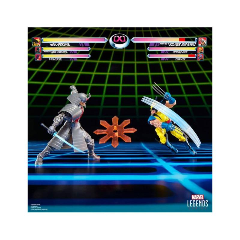 Pack 2 figuras hasbro marvel legends gamerverse wolverine vs silver samurai