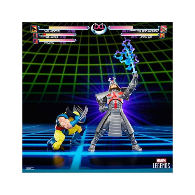Pack 2 figuras hasbro marvel legends gamerverse wolverine vs silver samurai