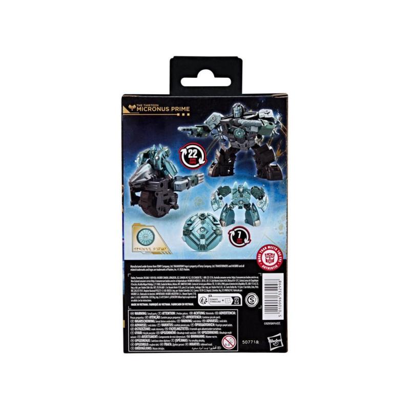 Figura hasbro transformers age of the primes deluxe class micronus prime 14cm