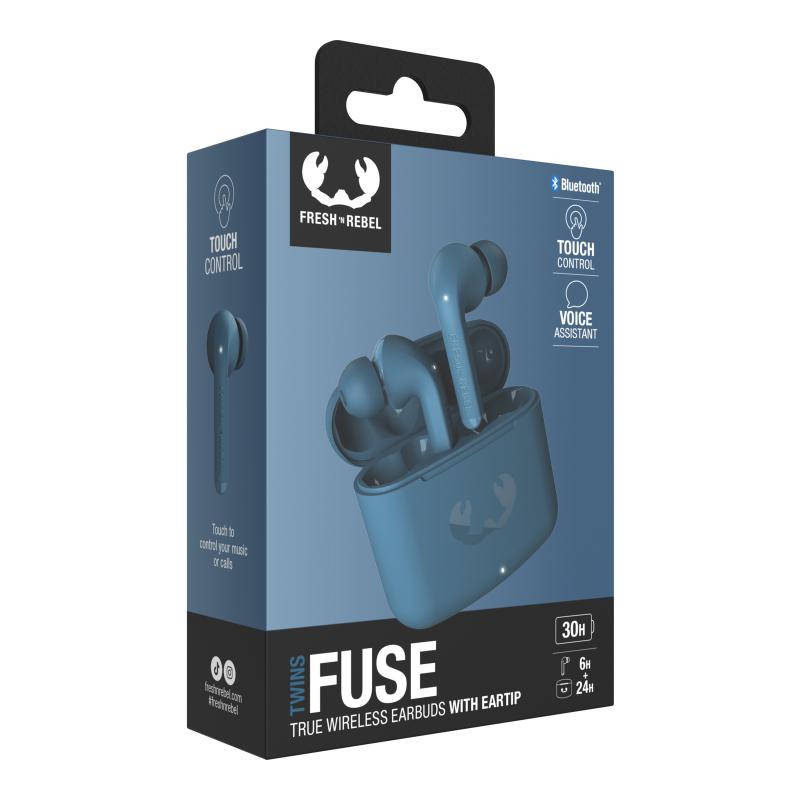 Auriculares fresh'n rebel twins fuse inalambrico steel blue