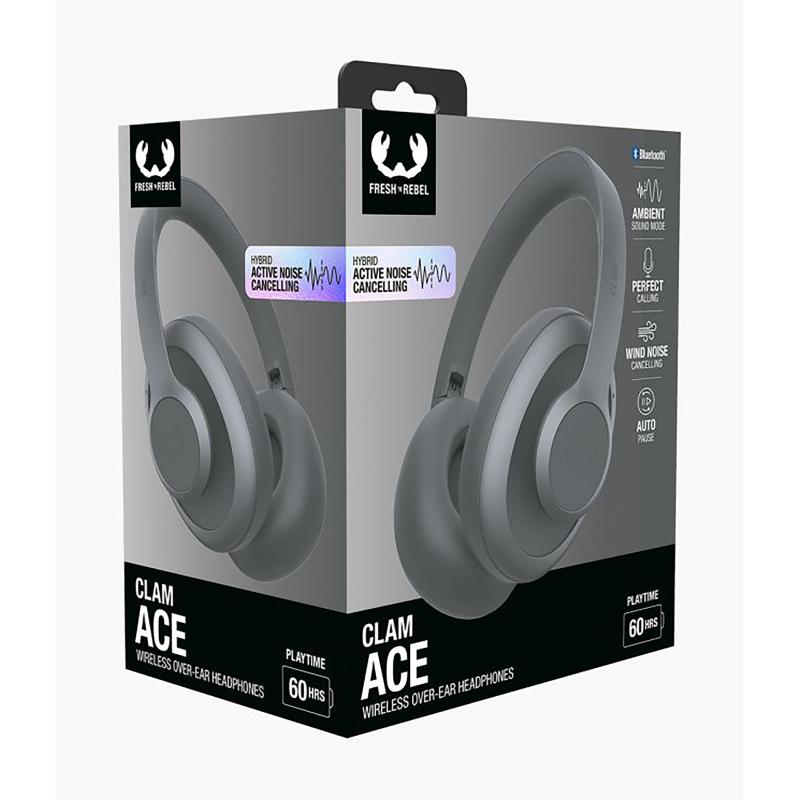 Auriculares fresh'n rebel clam ace inalambrico storm grey