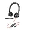Auricular poly blackwire 3320 stereo usb - c headset + adaptador usb - c - a