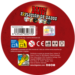Juego de mesa bang explosion de dados