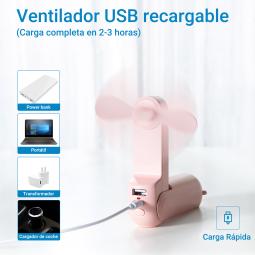 Ventilador portatil jisulife life 8 plus rosa