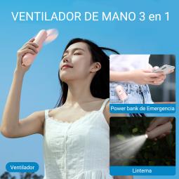 Ventilador portatil jisulife life 8 plus rosa