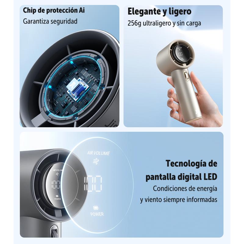 Ventilador portatil jisulife fan pro 1 s gris