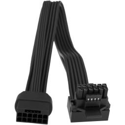 Cable alimentacion yinettech pci - e 5.0 de 16 pines 12+4 macho a hembra 90 grados