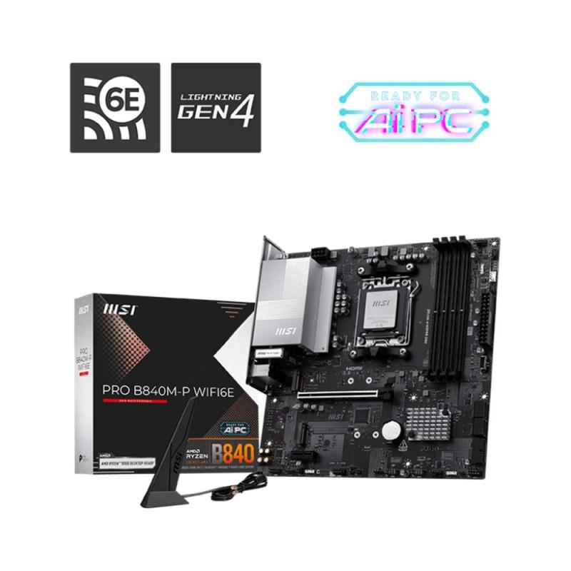 Placa base msi am5 pro b840m - p wifi6e ddr5 matx