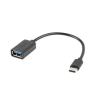 Adaptador usb tipo c a usb tipo a lanberg 15cm - macho - hemra - negro
