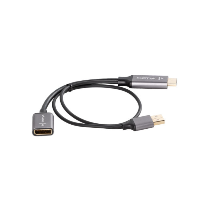 Adaptador 4k hdmi - usb tipo a a displayport lanberg 20cm - macho - hembra