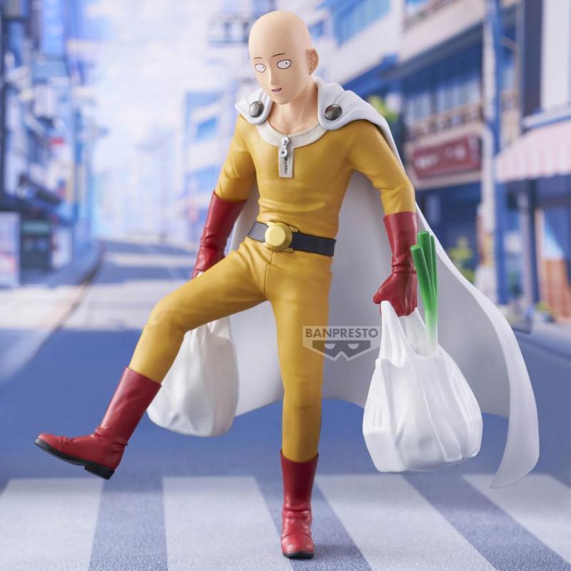Figura banpresto one punch man one punch life saitama 20cm