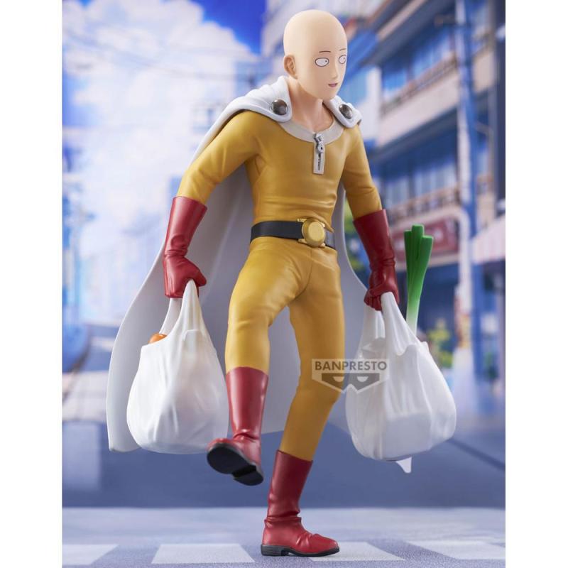 Figura banpresto one punch man one punch life saitama 20cm