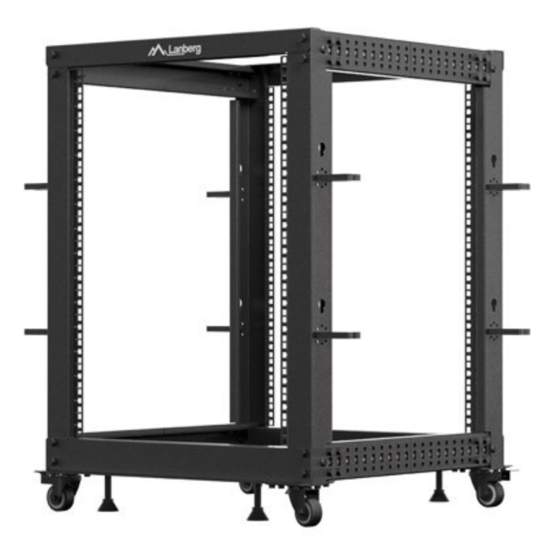 Armario lanberg abierto rack 19 pulgadas 15u - 600x600 negro