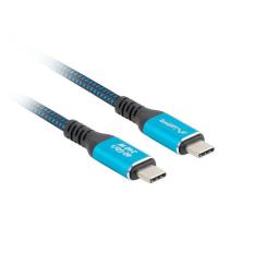 Cable usb tipo c 4.0 lanberg - macho - macho 240w - 8k - 60hz - 1.5m - azul