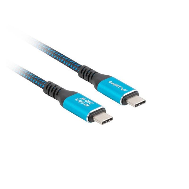 Cable usb tipo c 4.0 lanberg - macho - macho 240w - 8k - 60hz - 1.5m - azul