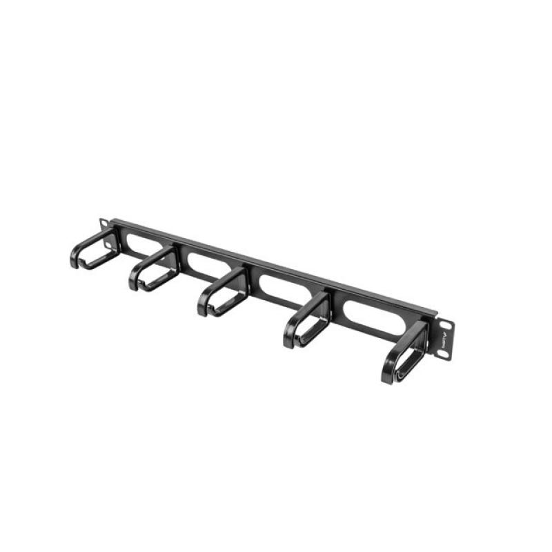 Organizador de cables lanberg 5 anillas 19 pulgadas 1u tipo b negro